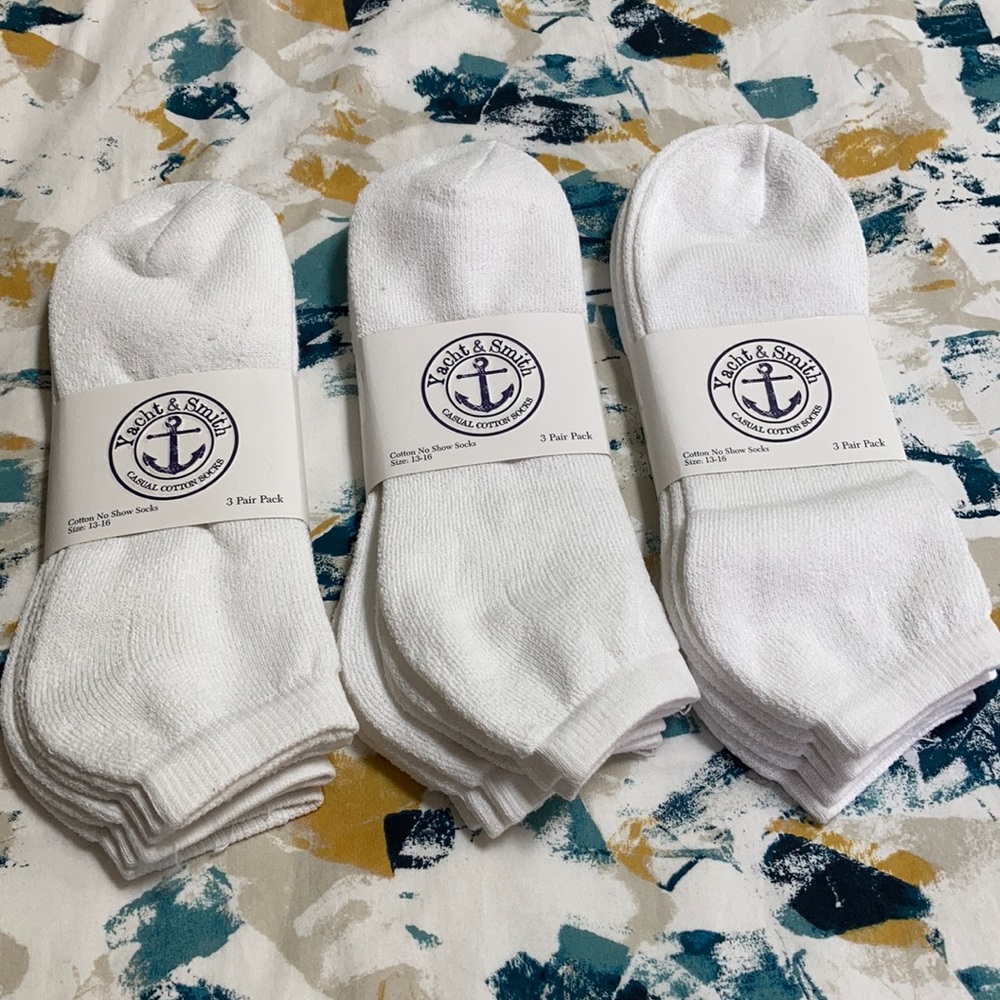 NWT BUNDLE: 9 pairs of cotton no show socks